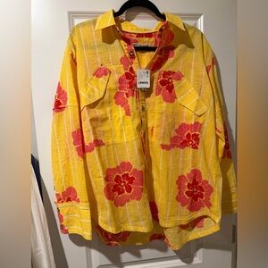 We The Free Sunlit Yellow Floral Shirt NWT 🔥